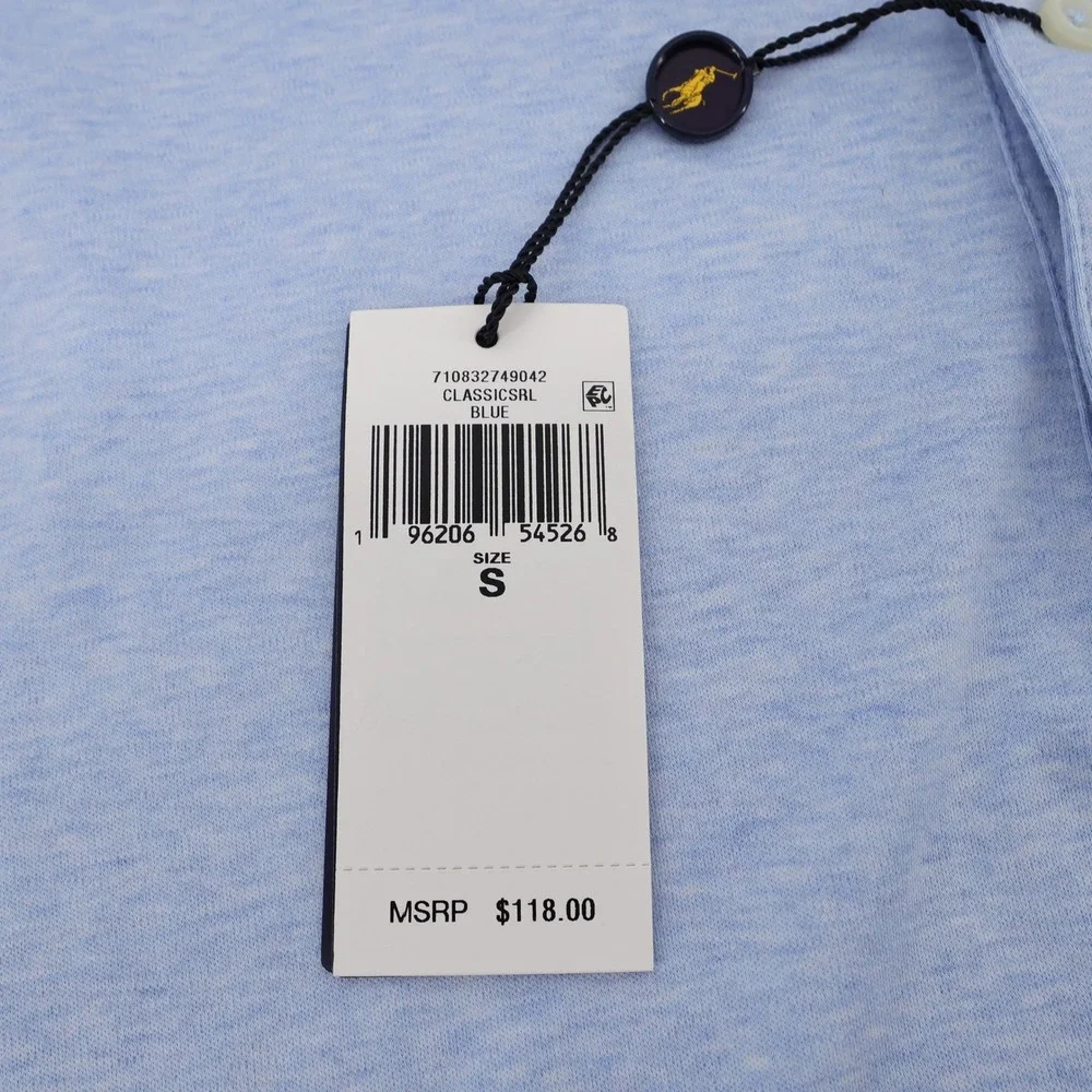 NEW Polo Ralph Lauren Custom Slim Fit Polo Shirt Light Blue Short Sleeve Mens S